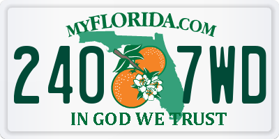 FL license plate 2407WD