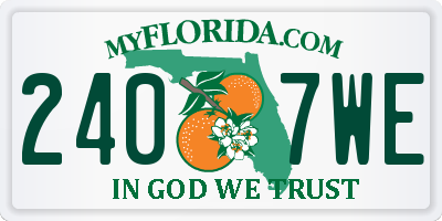 FL license plate 2407WE