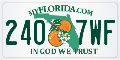 FL license plate 2407WF