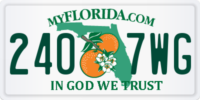 FL license plate 2407WG