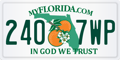 FL license plate 2407WP