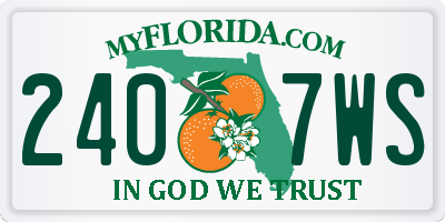 FL license plate 2407WS