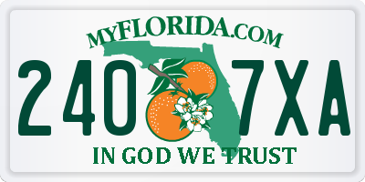 FL license plate 2407XA
