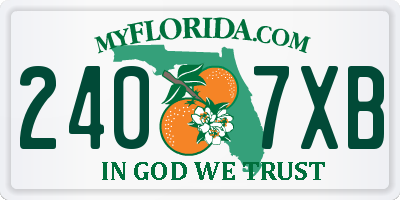FL license plate 2407XB