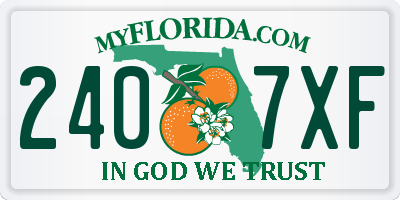FL license plate 2407XF