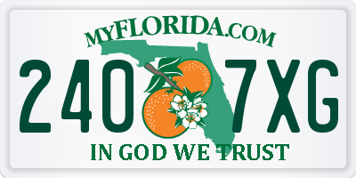 FL license plate 2407XG