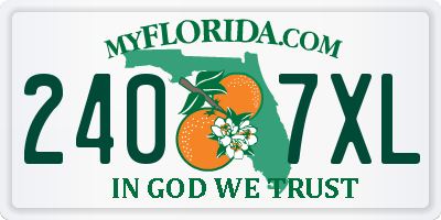 FL license plate 2407XL