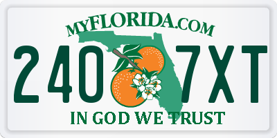 FL license plate 2407XT