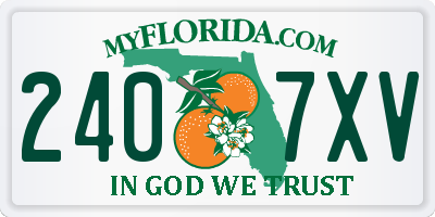 FL license plate 2407XV