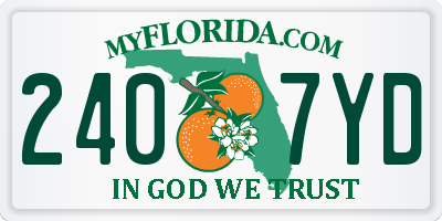 FL license plate 2407YD