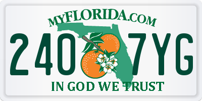 FL license plate 2407YG