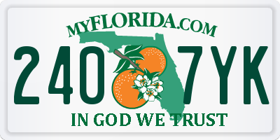 FL license plate 2407YK