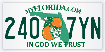 FL license plate 2407YN