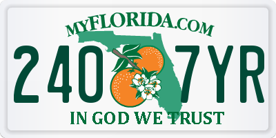 FL license plate 2407YR
