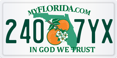 FL license plate 2407YX