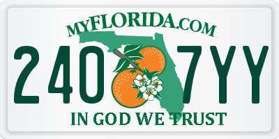 FL license plate 2407YY