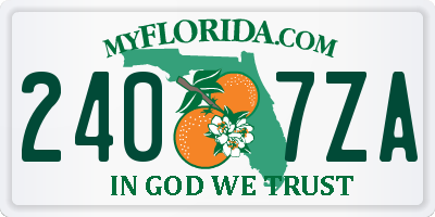 FL license plate 2407ZA