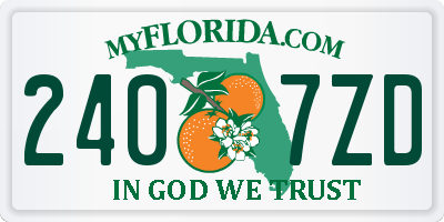 FL license plate 2407ZD