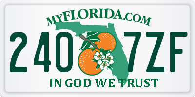 FL license plate 2407ZF