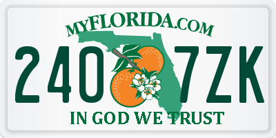 FL license plate 2407ZK
