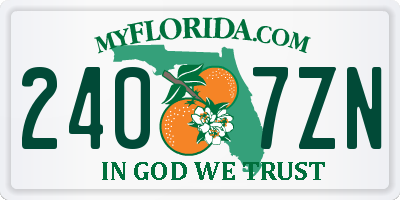 FL license plate 2407ZN
