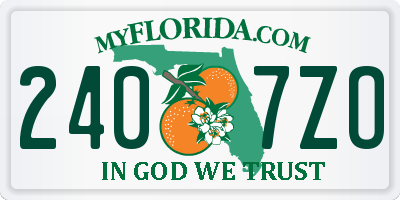FL license plate 2407ZO