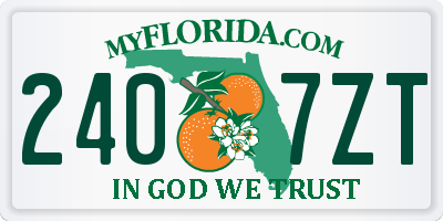 FL license plate 2407ZT
