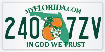 FL license plate 2407ZV