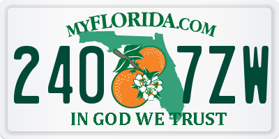 FL license plate 2407ZW