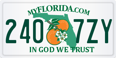 FL license plate 2407ZY