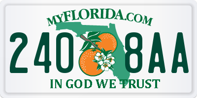 FL license plate 2408AA