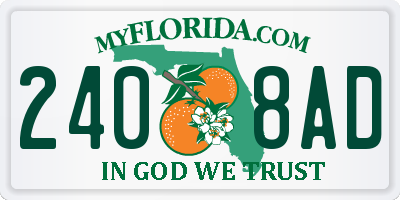 FL license plate 2408AD