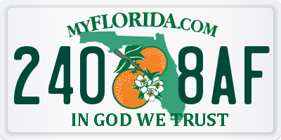 FL license plate 2408AF