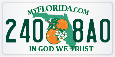 FL license plate 2408AO