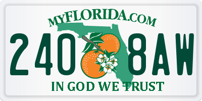 FL license plate 2408AW