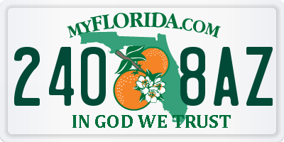 FL license plate 2408AZ
