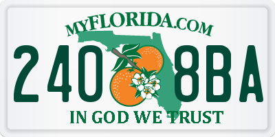 FL license plate 2408BA