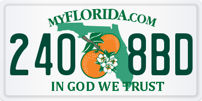 FL license plate 2408BD