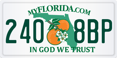 FL license plate 2408BP
