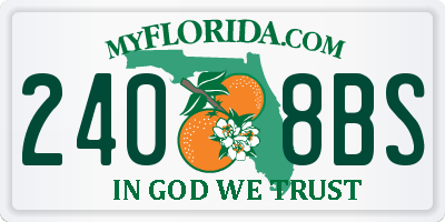 FL license plate 2408BS