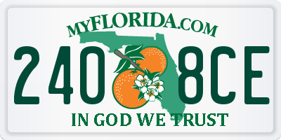 FL license plate 2408CE