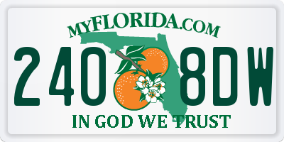 FL license plate 2408DW