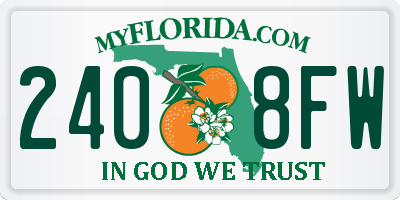 FL license plate 2408FW