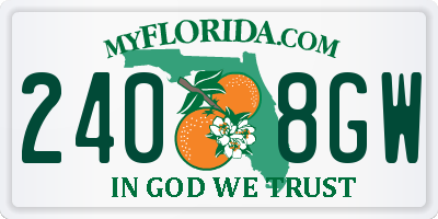 FL license plate 2408GW