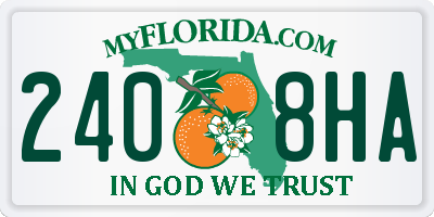 FL license plate 2408HA