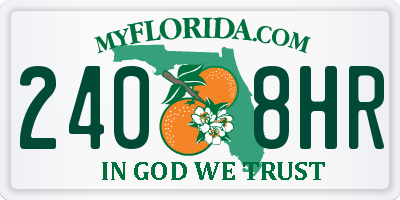 FL license plate 2408HR