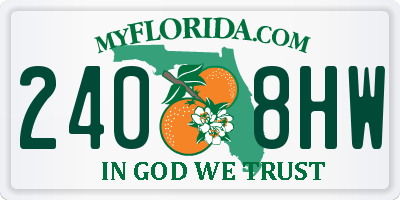 FL license plate 2408HW