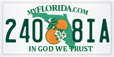 FL license plate 2408IA