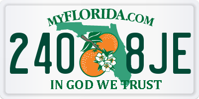 FL license plate 2408JE