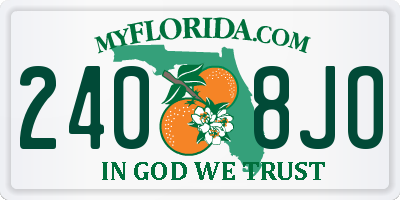 FL license plate 2408JO